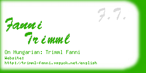 fanni trimml business card